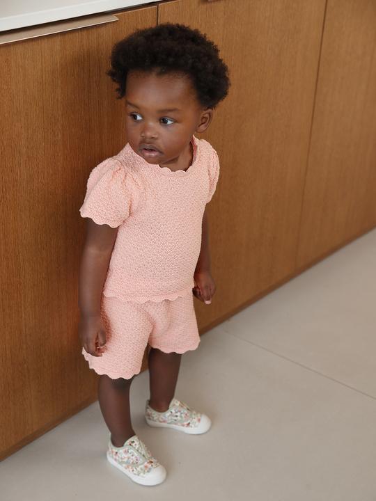 Vertbaudet Baby Strick-Set: Pullover & Shorts Oeko-Tex