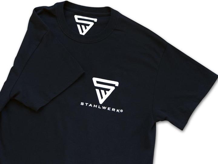Immagine prodotto Stahlwerk T-shirt nera Taglia XXL Camicia a maniche corte con stampa del logo 100% cotone (XXL)