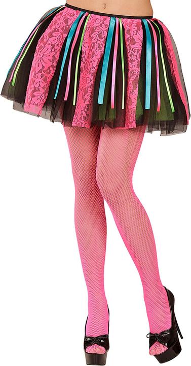 Produktbild Widmann NEON DISCO TÜTÜ MIT MULTICOLOR SATIN BÄNDERN UND ROSA RIEMEN, One Size Fits Most Adult (One Size)