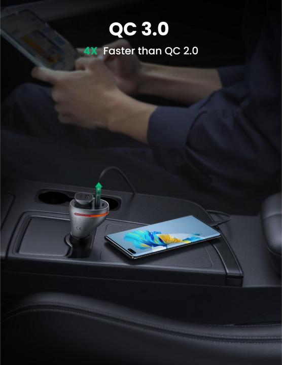 Actual product image Ugreen CD204 Car charger with 12V cigarette lighter socket