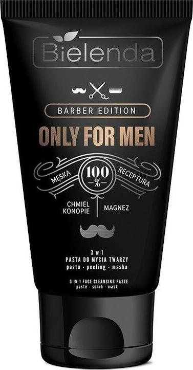 Actual product image Bielenda Only For Men Barber Edition Face Wash Paste 3In1 Paste-Scrub-Mask 150G (Powder)