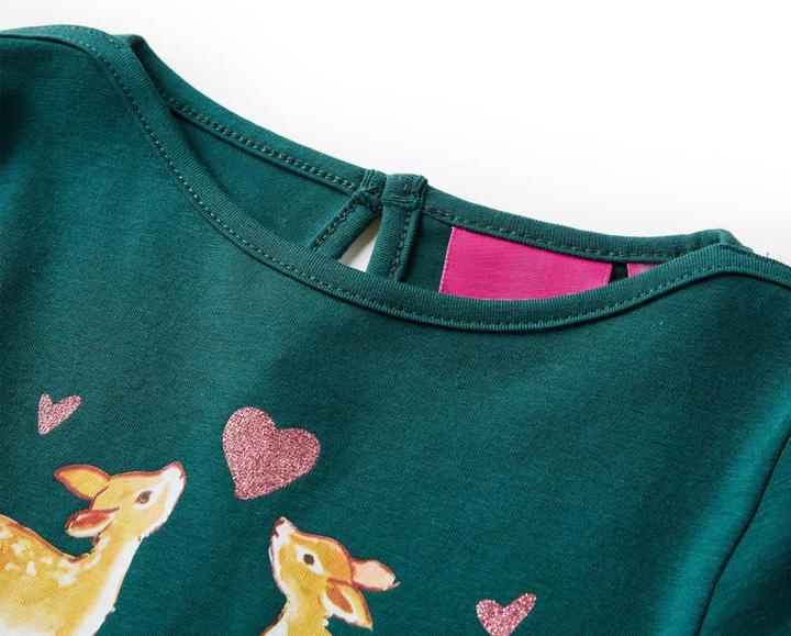 Immagine prodotto VidaXL Camicia da bambino a maniche lunghe verde scuro 116,Materiale: 95 (116)
