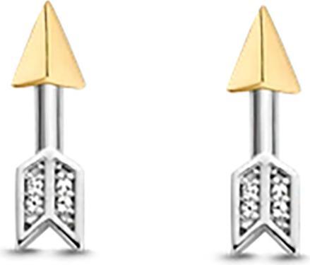 Ti Sento Milano Ohrstecker Pfeil mit Zirkonia bicolor vergoldet 7820ZY (925 Sterling Silber)