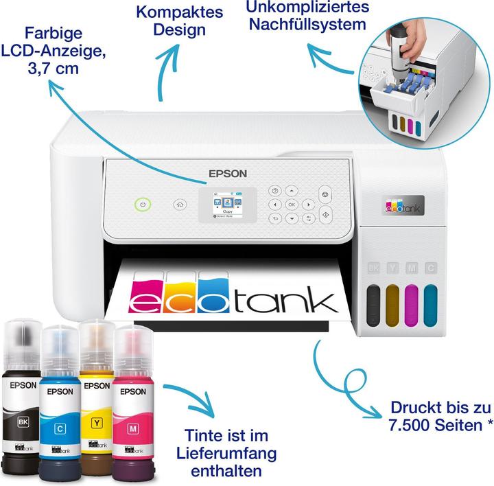 Actual product image Epson EcoTank ET-2876 (Ink tank, Colour)