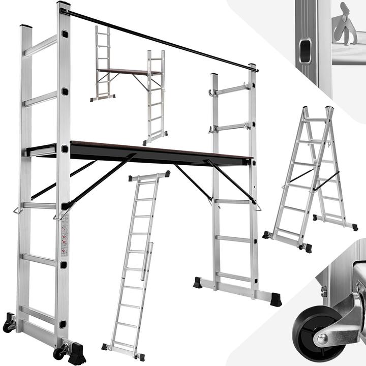 Produktbild tectake Mehrzweckleiter (Plattformleiter, 160 cm)