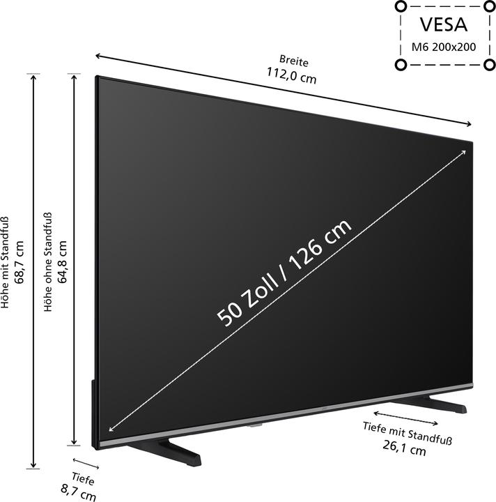 Produktbild JVC Fernseher 50 Zoll Smart TV VIDAA LT-50VD3555-4K Fernseher UHD, HDR Dolby Vision und Triple-Tuner (50", LED, 4K, 2025)