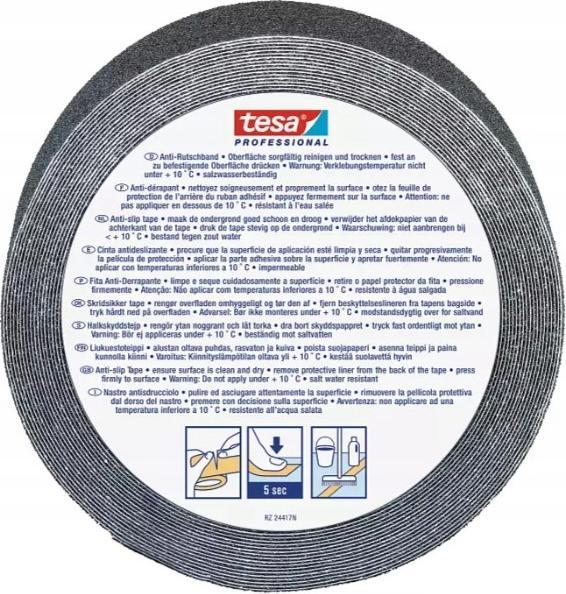 Produktbild tesa 60950 Anti-Rutsch-Band. Prof. Schwarz 50Mm/15M