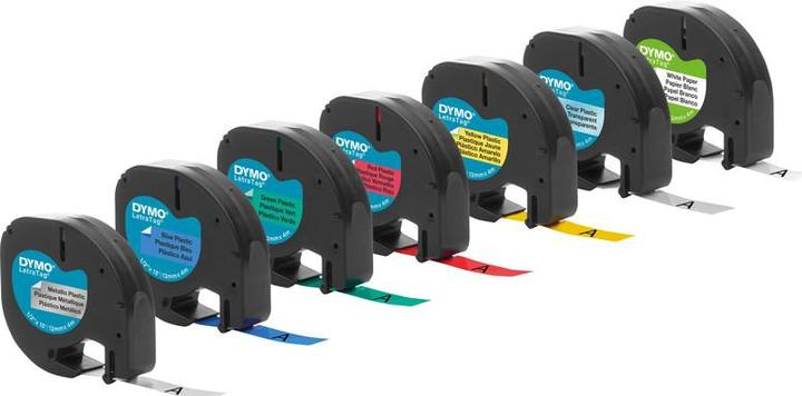Actual product image Dymo Plastic ribbon black on blue (1.20 cm, Blue)