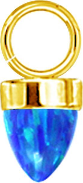 Star Piercing Anhänger vergoldet ein Kegel Opal blau (ohne Messing, Chirurgenstahl 316L)