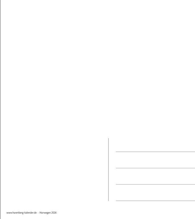 Produktbild Harenberg Norwegen Sehnsuchtskalender 2026 - Wochenkalender mit 53 Postkarten (Deutsch)