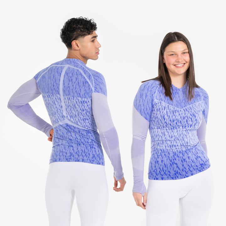 Produktbild Kipsta Damen/Herren Fussball Funktionsshirt langarm - Keepdry grau/lila (L)