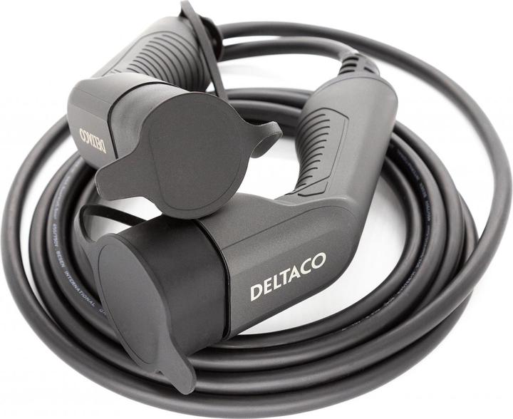 Actual product image Deltaco Type 2 EV charging cable for e-cars and hybrid vehicles, electric car charger Mennekes cable, Ko (Type 2, 11 kW, 16 A, 7 m)