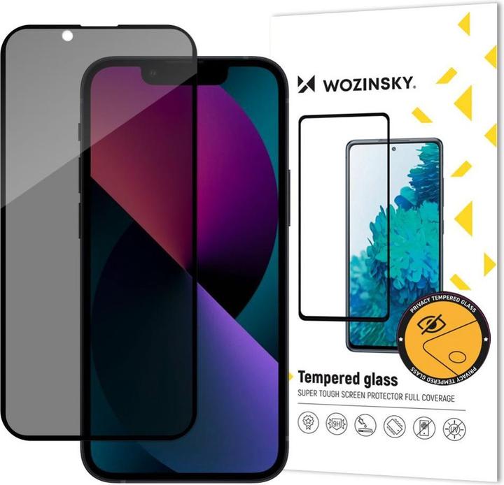 Actual product image Wozinsky Privacy Glass Tempered Glass for iPhone 13/13 Pro with Anti Spy Privatizing Filter (1 Piece, Apple iPhone 13 Pro, Apple iPhone 13)