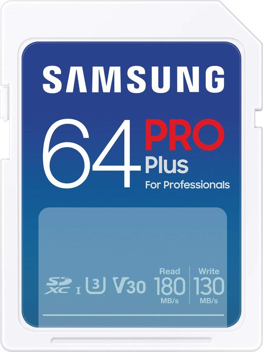 Image du produit Samsung PRO Plus (64 Go, SDXC, U3, UHS-I)