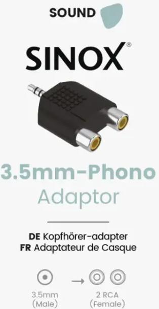 Actual product image Sinox phono til mini jack adapter (Audio Splitter)