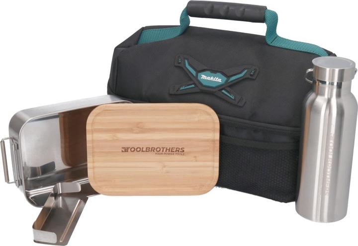 Produktbild Makita Toolbrothers Lunchpaket mit Isoliertasche + Toolbrothers Fan Edelstahl Brotdose mit Bambus De
