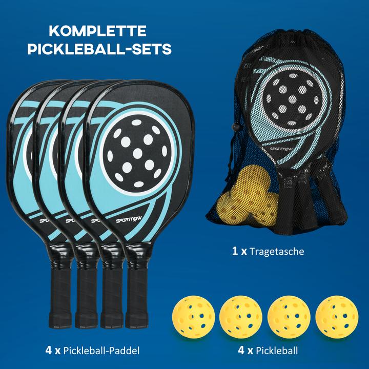 Actual product image SportNow Pickleball set with 4 rackets and 4 balls
