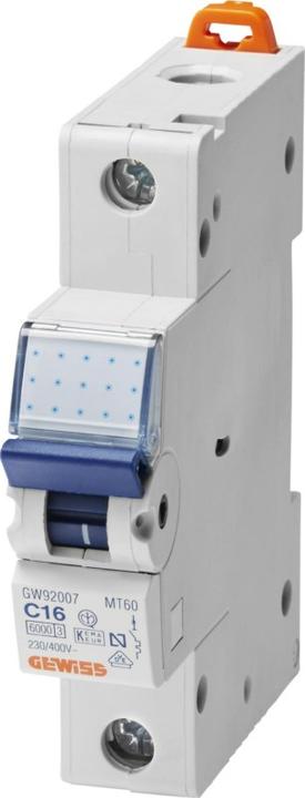 Image du produit Gewiss GEWI GW92608 Disjoncteur de protection de ligne (MCB) C-20A 10 kA 1 pôle 1TE