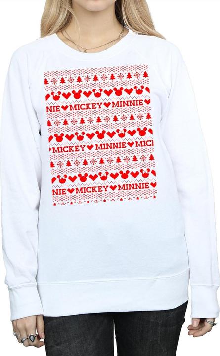 Disney Mickey And Minnie Christmas Fair Isle Sweatshirt (L)