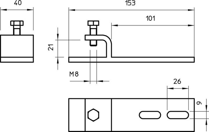 Actual product image OBO Bettermann OBO BFK 153/33 fastening end piece