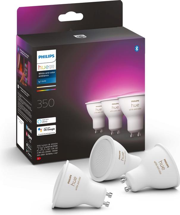 Immagine prodotto Philips Hue White & Color Ambiance BT (GU10, 5.70 W, 230 lm, 3 x, G)