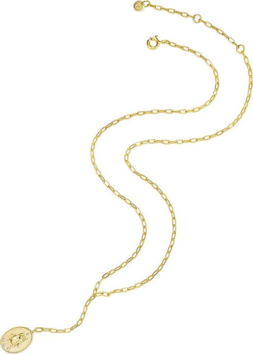 Immagine prodotto Glanzstücke München Catena da donna in argento sterling con zirconi in oro giallo da 40,0 cm + 5,0 cm di estensione - (Argento, 40 - 45 cm)