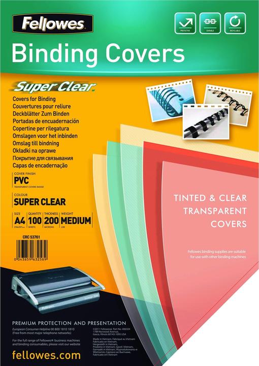 Fellowes PVC Deckblätter (A4, 150 Mikron)