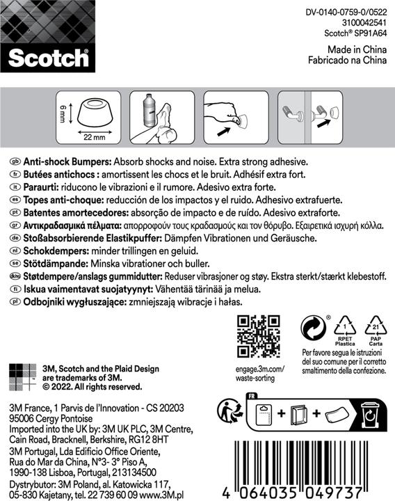 Immagine prodotto Scotch Tampone protettivo (Smorzatori di arresto, 4 Pezzo/i)