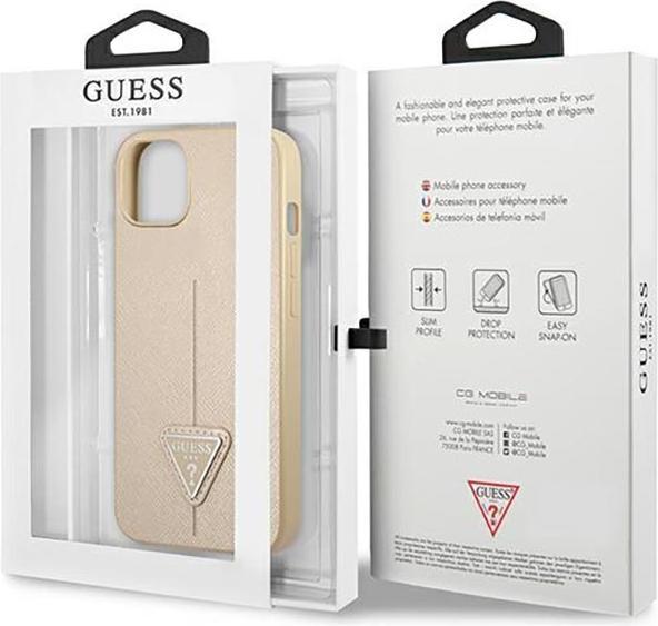 Immagine prodotto Guess GUHCP14SPSATLE Custodia rigida iPhone 14 6.1" beżowy/beige SaffianoTriangle Logo (Apple iPhone 14)