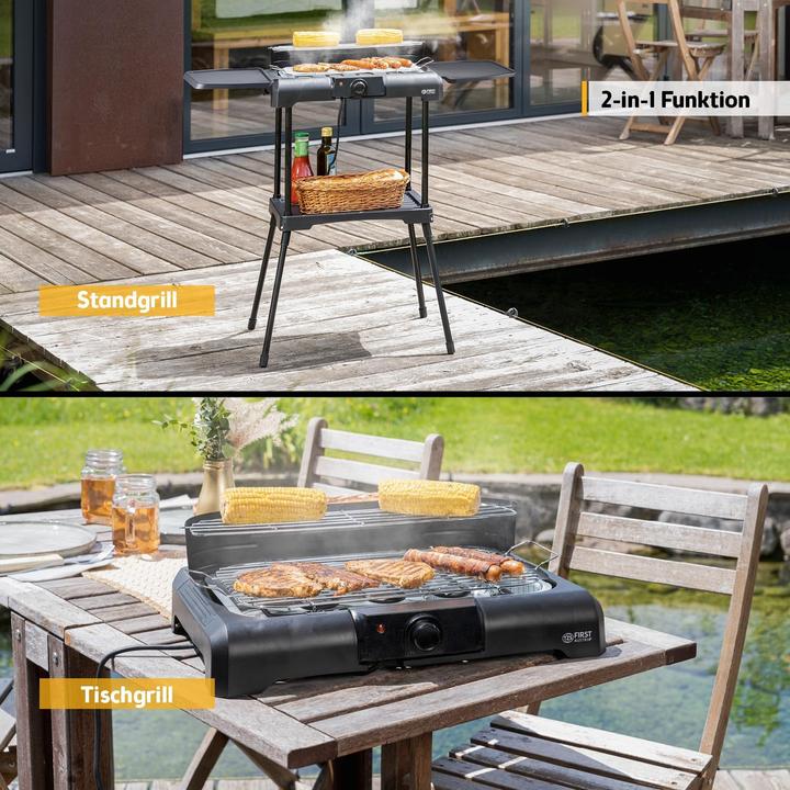 Produktbild TZS First Austria 2in1 Elektrogrill mit Stand- und Tischfunktion (2.20 kW)
