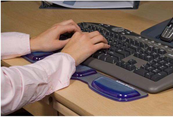 Produktbild Fellowes Health-V Crystal Tastatur-Handgelenkauflage blau