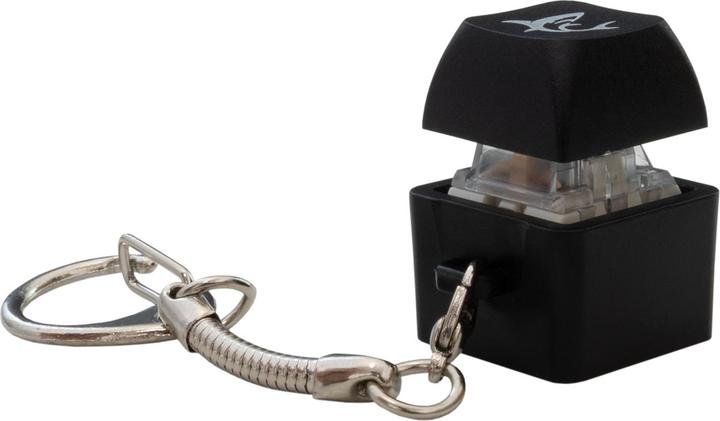 Actual product image White Shark Keychain Promo Black Mechanical Switches