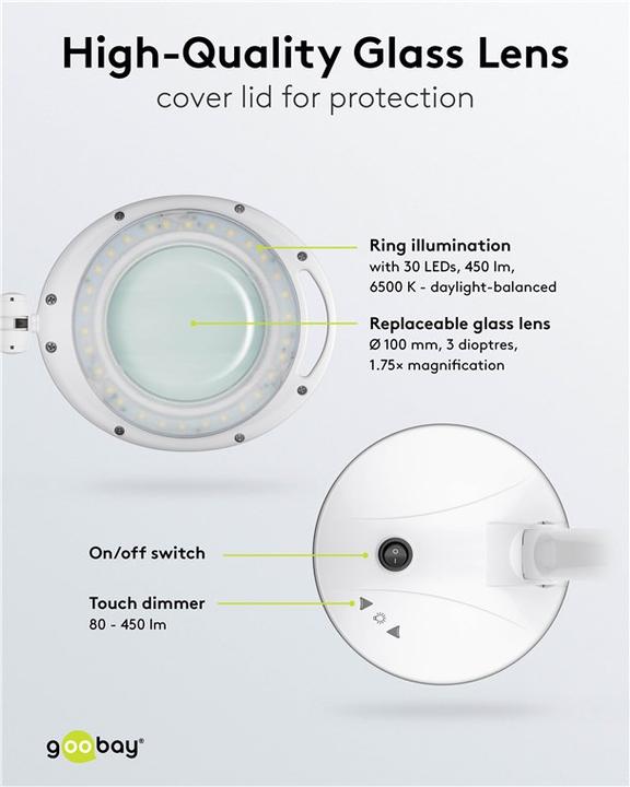 Image du produit Goobay LED-Stand-Lupenleuchte (450 lm)