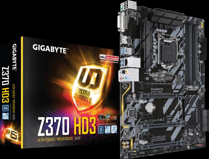 Actual product image Gigabyte Z370-Hd3 (LGA 1151, Intel Z370, ATX)