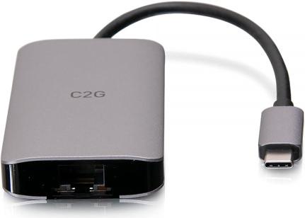 Produktbild C2G USB C Dock with HDMI, USB, Ethernet, USB C & Power Delivery up to 100W (USB-C, 4 Ports)
