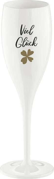 Produktbild Koziol Sektglas 100 ml mit Druck CHEERS No. 1 VIEL GLÜCK (10 cl, 1 Gläser, Sektgläser)