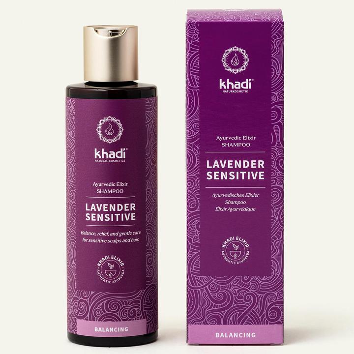 Actual product image Khadi Elixir Shampoo Lavender Sensitive 200 ml (200 ml, Liquid shampoo)