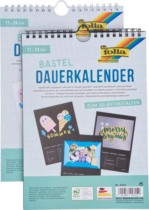 Produktbild Folia Dauerkalender klein schwarz (Spezial, Deutsch)