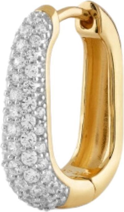 Actual product image Guess 17MM NUANCE FULL PAVE HUGGIES earrings (Silver 925)