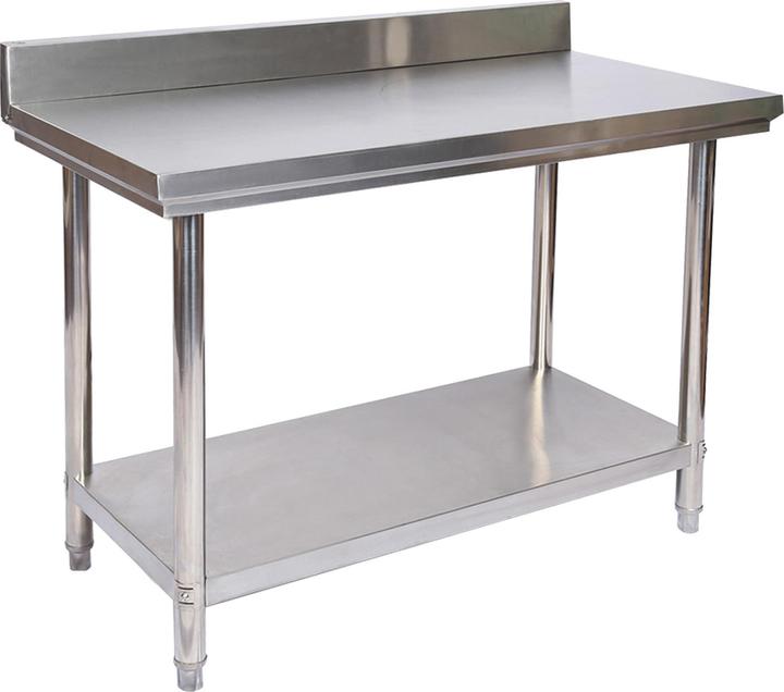Produktbild Wiltec Edelstahl Arbeitstisch Gastro Edelstahltisch mit Aufkantung 120x60x85cm