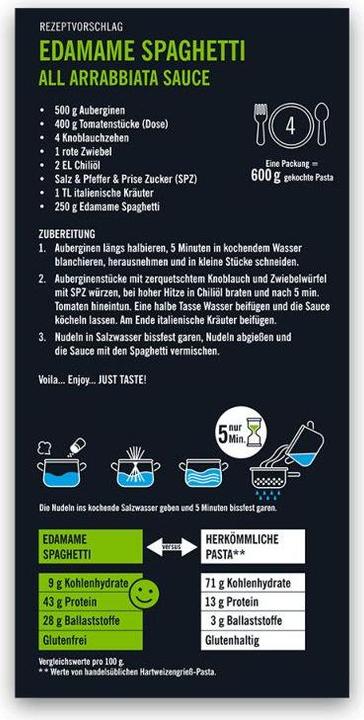 Produktbild Just Taste Edamame Spaghetti Bio (250 g)