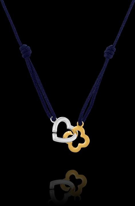 Charles Garnier PASSION Halsband mit verschlungenem Herz und Kleeblatt aus zweifarbigem Silber