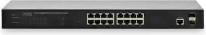 Produktbild Digitus 16Port Gigabit Web Smart Switch /1000Mbps zusätzlichen SFPPorts auto MDI/MDIX (16 Ports)