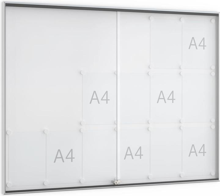 Actual product image Wsm Sliding door display case 18 x DIN A4 W1350xH1050mm frame angular for indoor use