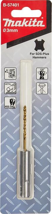 Image du produit Makita Forets à métaux HSS 3.0x90mm SDS (3,0 millimètres)