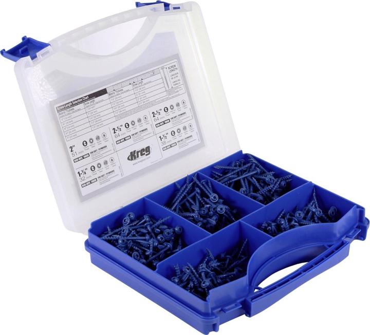 Produktbild Kreg SK03B Pocket-Hole Schrauben Sortiment 450 tlg. Vierkantantrieb Grobgewinde (1 Schrauben pro Stück)