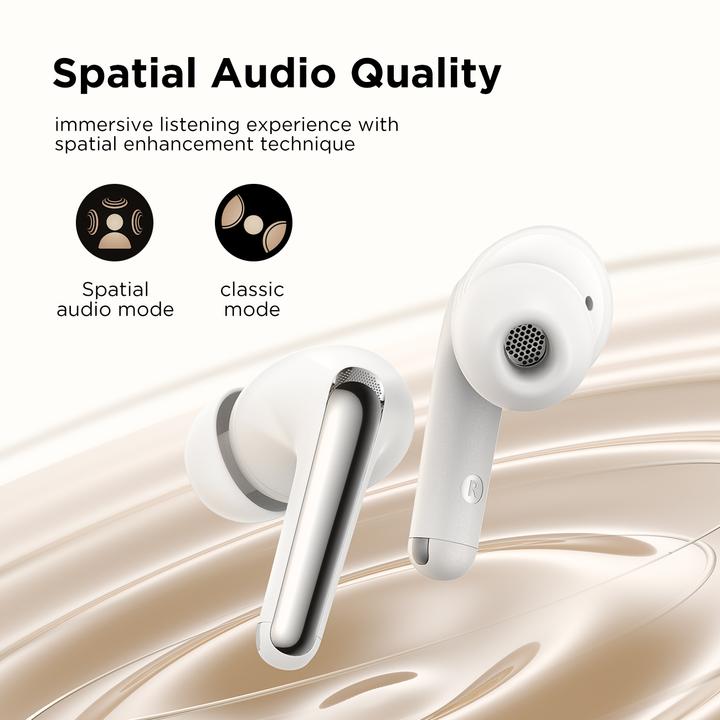 Produktbild Joyroom Funpods JR-FN1 wireless in-ear TWS Bluetooth 5.4 ANC ENC headphones - white (ANC, 35 h, Kabellos)
