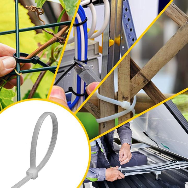 Immagine prodotto Offgridtec Kabelbinder 200 Stk. weiss Nylon UV-Beständig Verschiedene Längen 100mm 150mm 200mm 300mm (300 mm)