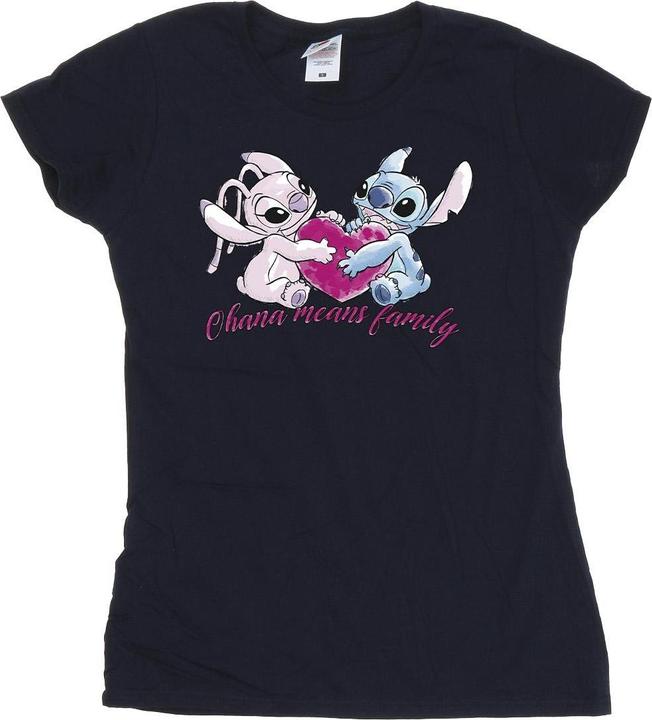 Disney Lilo And Stitch Ohana Heart With Angel TShirt (XXL)