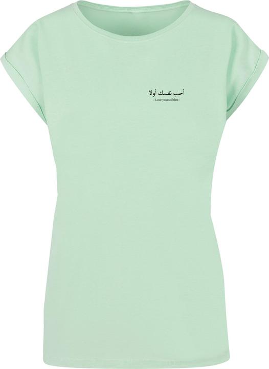 Actual product image Merchcode Ladies Love Yourself First Extended Shoulder Tee - 113403 (4XL)